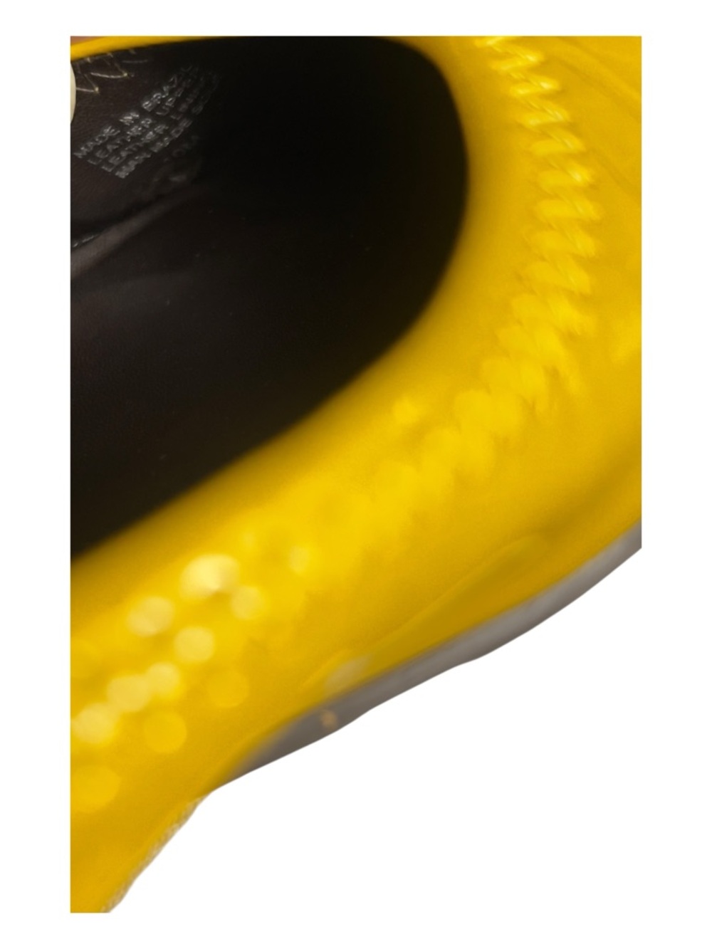Tory Burch Minnie Travel Ballet Flats Yellow Patent Leather Logo Size 10 - Picture 5 of 6